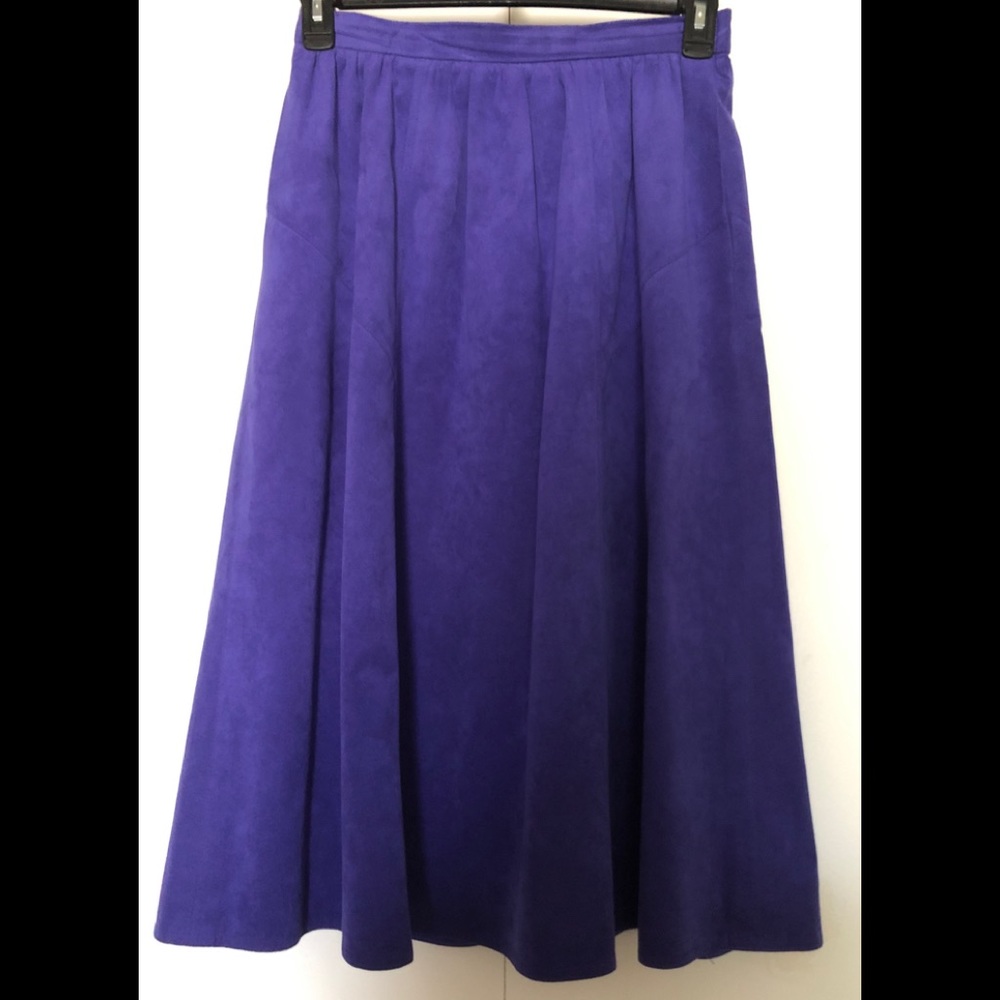Lilli Ann Collections Vintage Skirt Size M Ultrasuede Facile Flared Casual - Picture 2 of 12